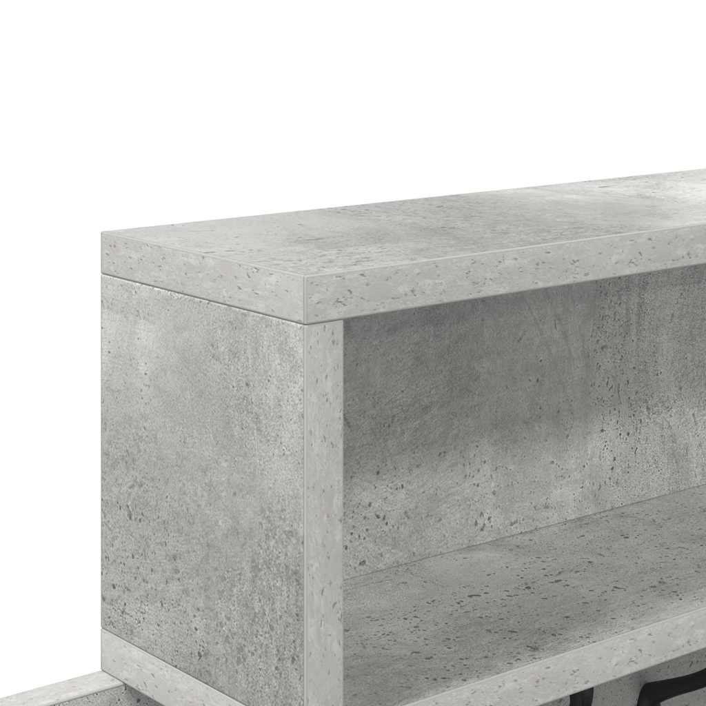 Fali Kabáthorog Beton Szürke 100 x 12 x 43,5 cm Faanyag