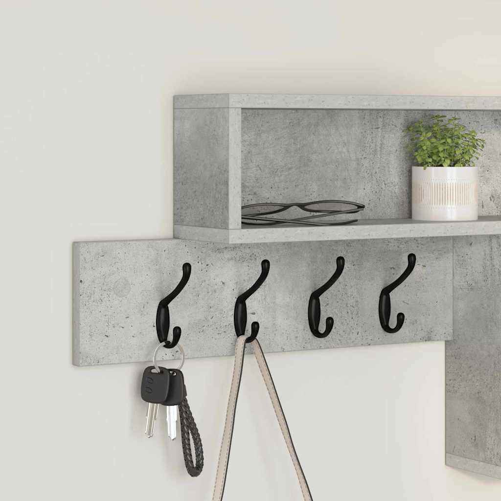 Fali Kabáthorog Beton Szürke 100 x 12 x 43,5 cm Faanyag