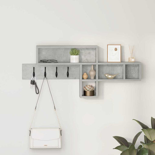Fali Kabáthorog Beton Szürke 100 x 12 x 43,5 cm Faanyag