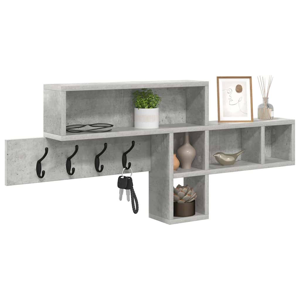 Fali Kabáthorog Beton Szürke 100 x 12 x 43,5 cm Faanyag