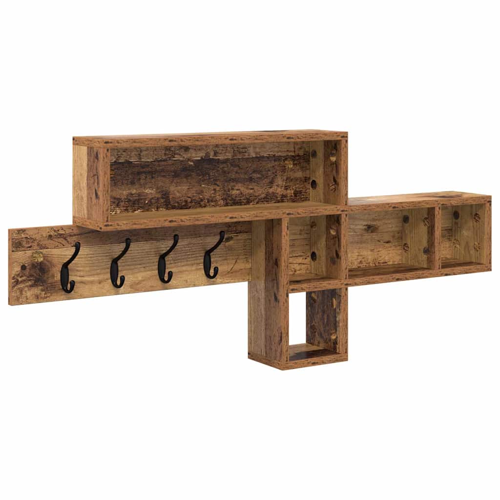 Fali Kabáthorog polcokkal Öreg fa 100 x 12 x 43,5 cm Faanyag