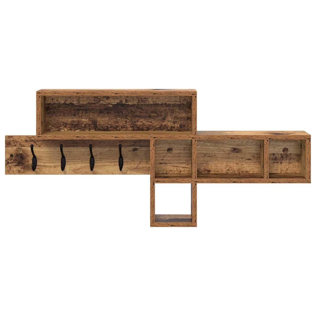 Fali Kabáthorog polcokkal Öreg fa 100 x 12 x 43,5 cm Faanyag