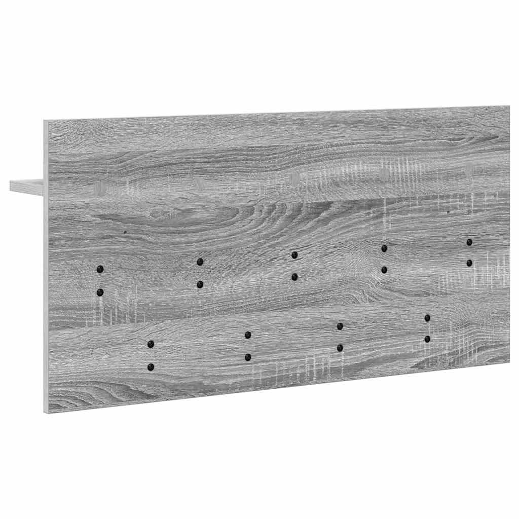 Fali Kabáthorog polcokkal Szürke Sonoma 80 x 40 x 12 cm Faanyag