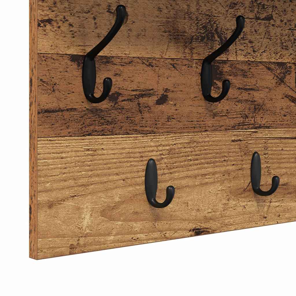 Fali Kabáthorog polcokkal Öreg fa 80 x 40 x 12 cm Faanyag