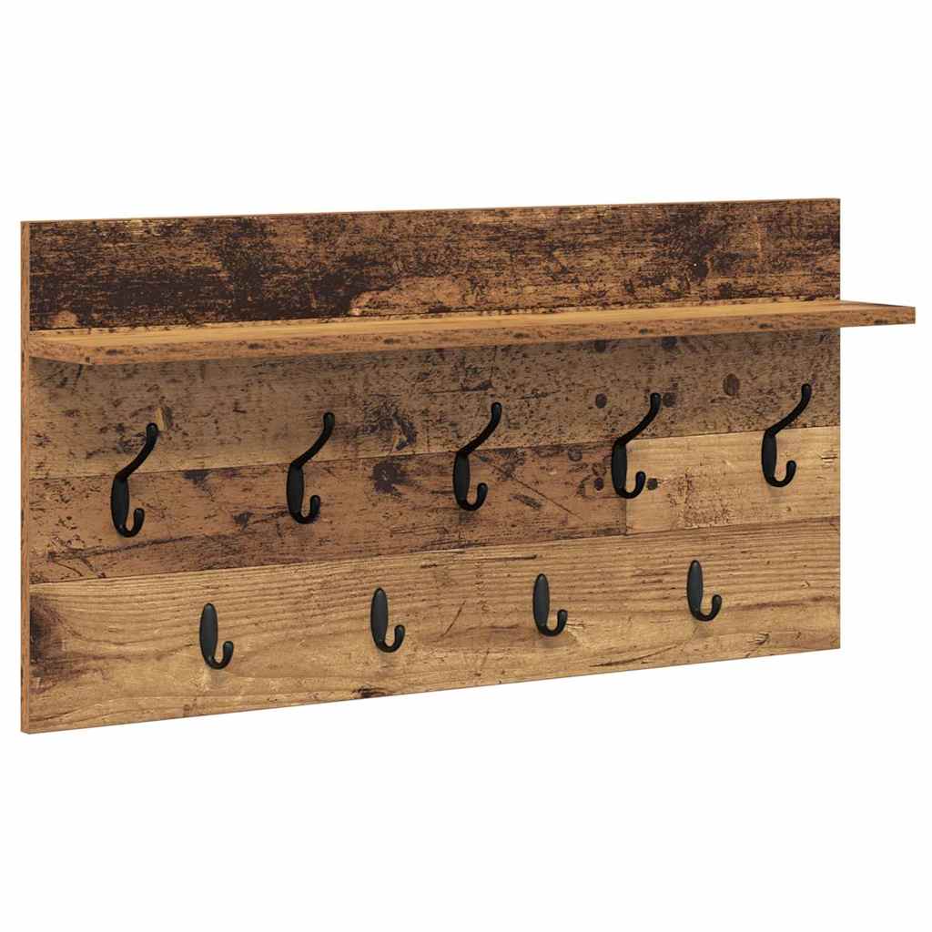 Fali Kabáthorog polcokkal Öreg fa 80 x 40 x 12 cm Faanyag