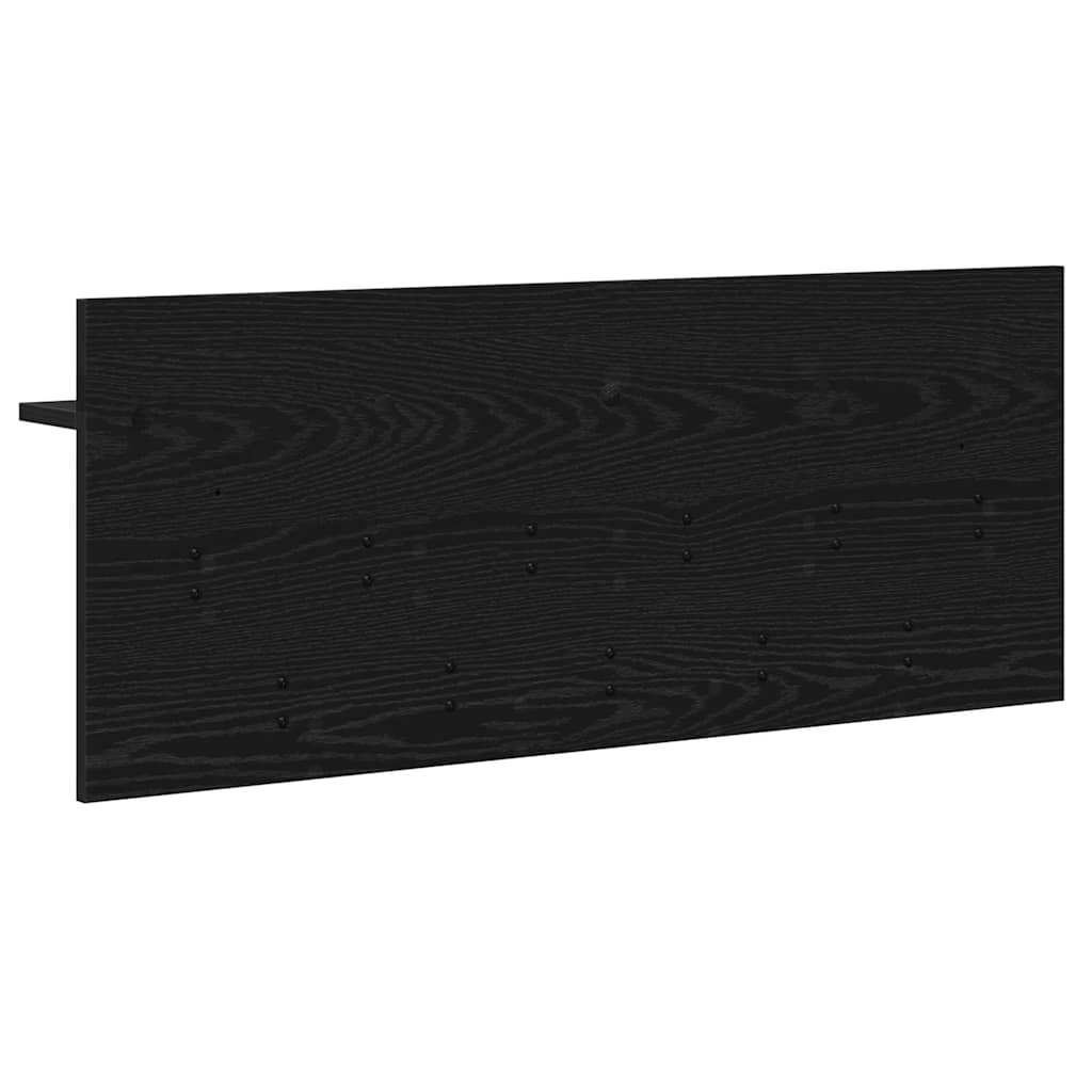 Fali Kabáthorog polcokkal Fekete tölgy 100 x 40 x 12 cm Faanyag