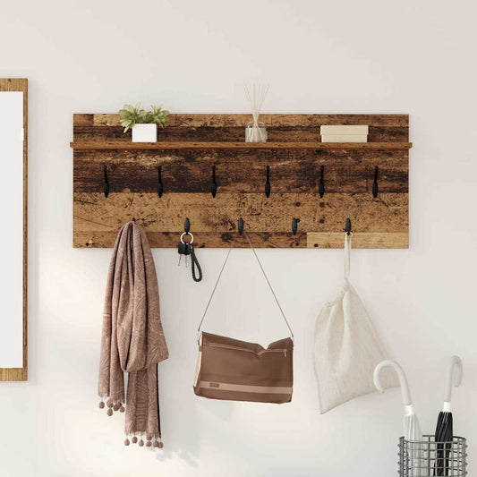 Fali Kabáthorog polcokkal Öreg fa 100 x 40 x 12 cm Faanyag