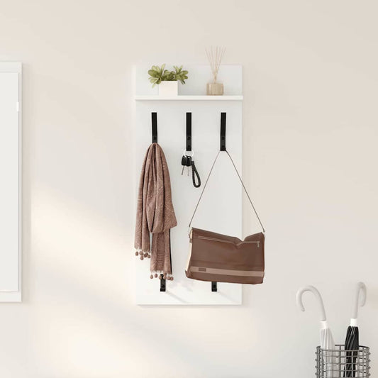 Fali Kabáthorog polcokkal Fehér 40 x 10 x 90 cm Faanyag