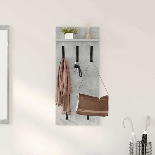 Fali Kabáthorog polcokkal Beton Szürke 40 x 10 x 90 cm Faanyag