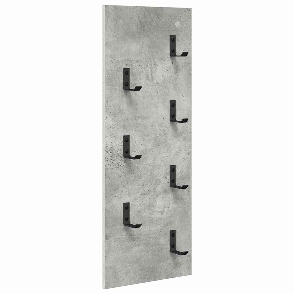 Fali Kabáthorog tárolóval Beton Szürke 30 x 1,5 x 80 cm Faanyag