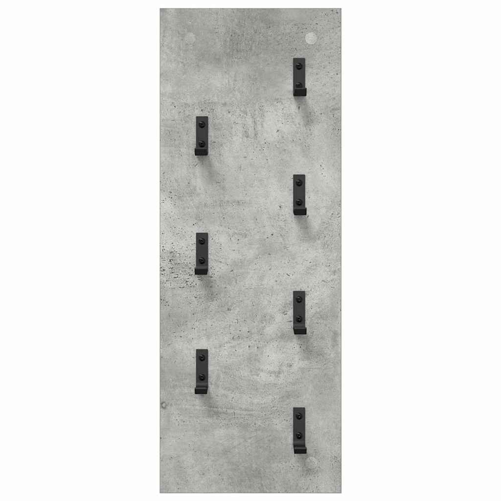 Fali Kabáthorog tárolóval Beton Szürke 30 x 1,5 x 80 cm Faanyag