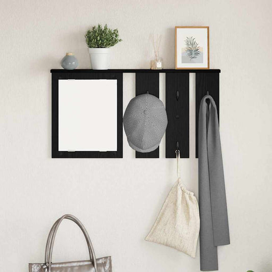 Fali Kabáthorog polcokkal Musta tammi 85 x 10 x 45 cm Faanyag