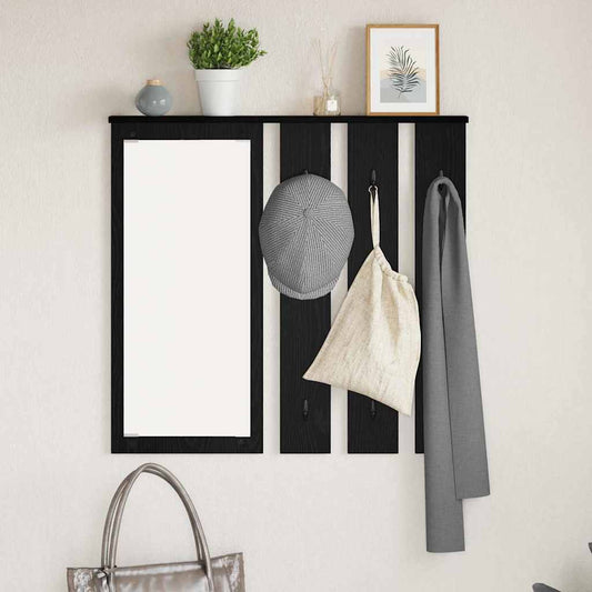 Fali Kabáthorog polcokkal Musta tammi 84 x 10 x 80 cm Faanyag