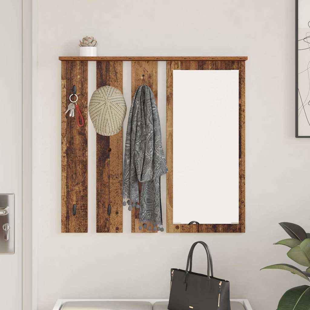 Fali Kabáthorog polcokkal Régi fa 84 x 10 x 80 cm Faanyag