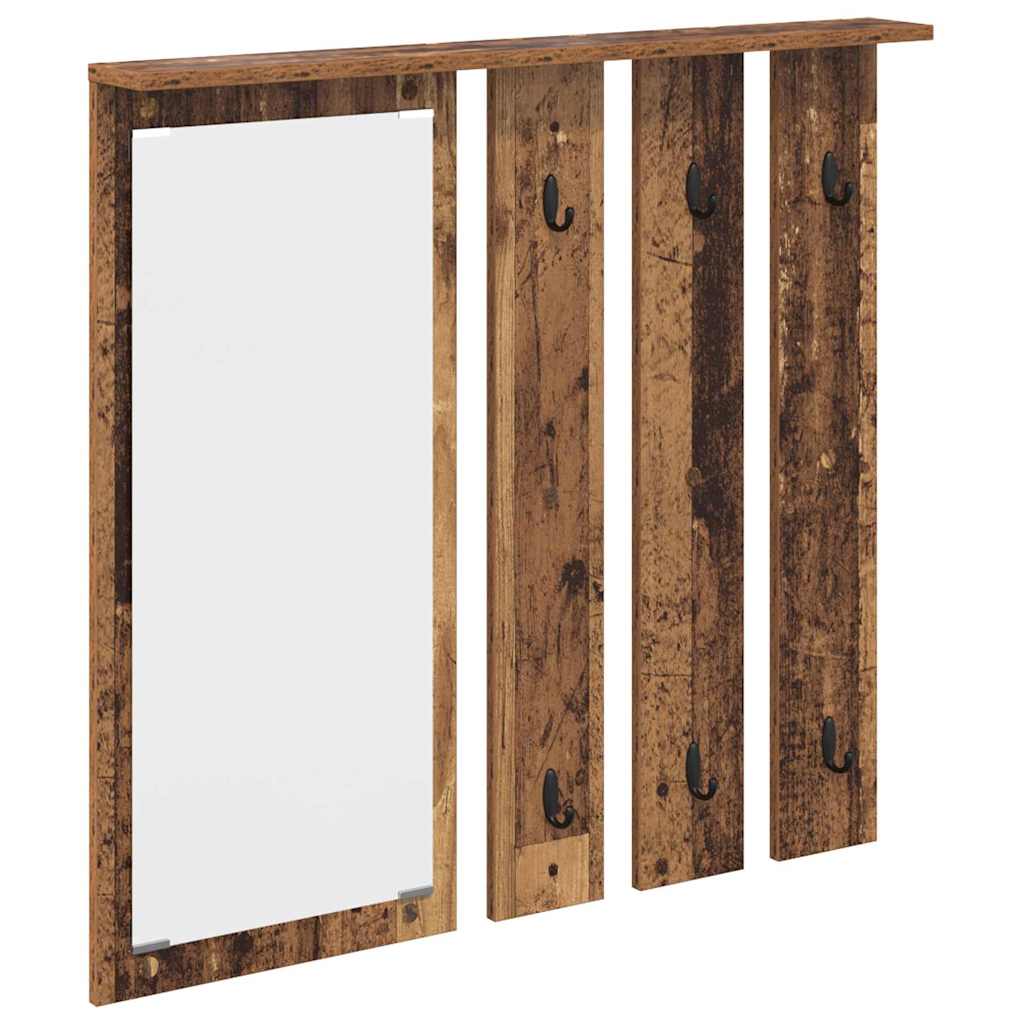 Fali Kabáthorog polcokkal Régi fa 84 x 10 x 80 cm Faanyag