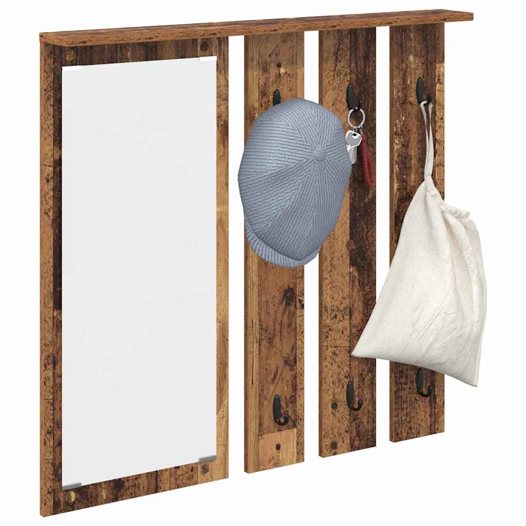 Fali Kabáthorog polcokkal Régi fa 84 x 10 x 80 cm Faanyag
