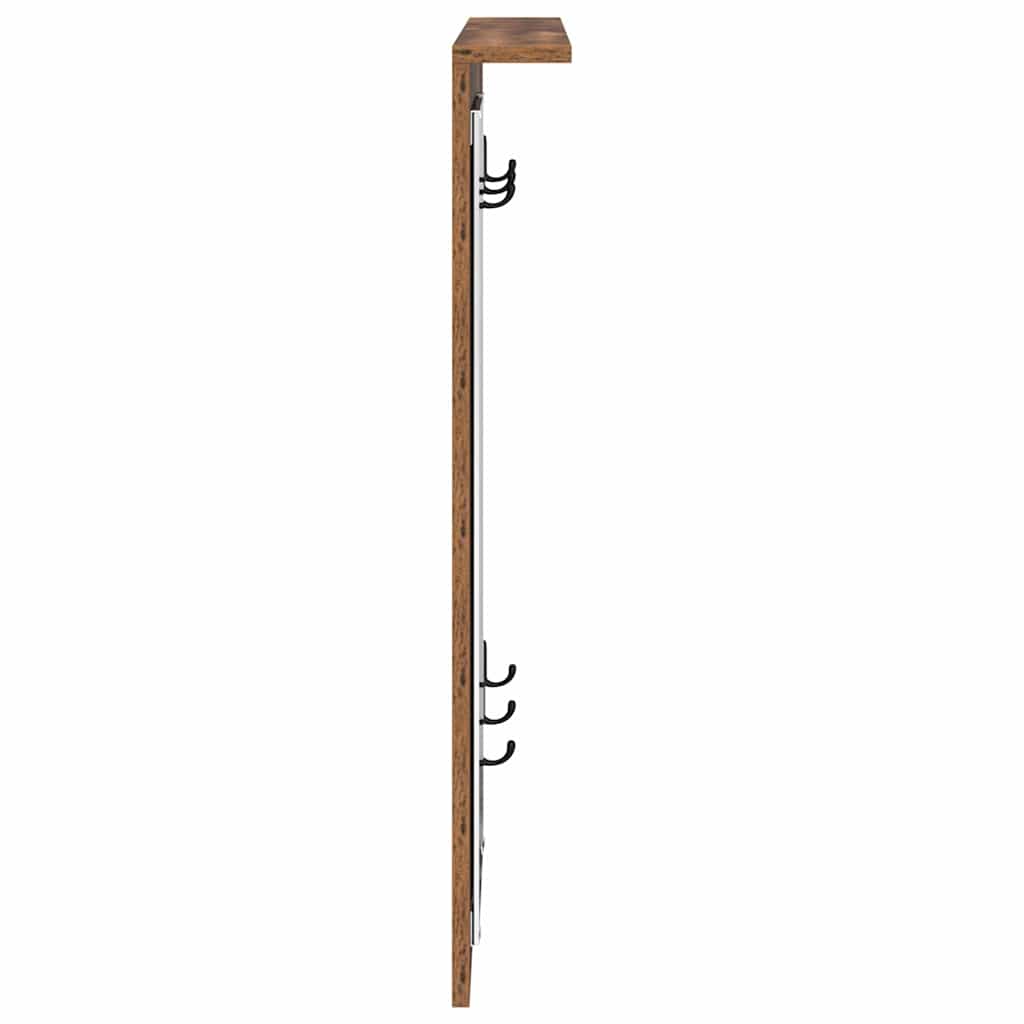 Fali Kabáthorog polcokkal Régi fa 84 x 10 x 80 cm Faanyag