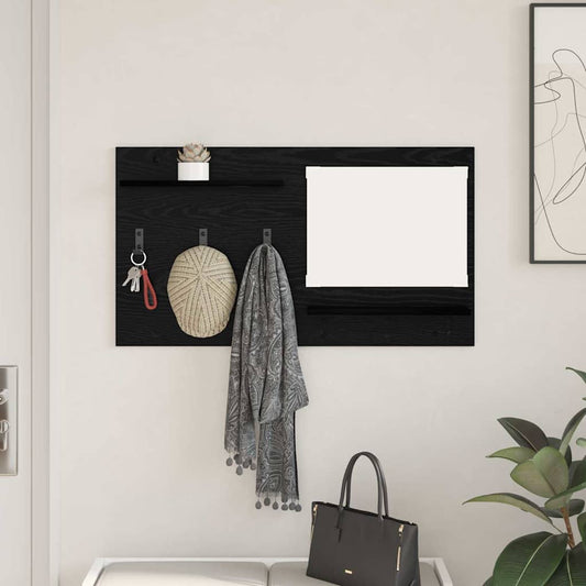 Fali Kabáthorog polcokkal Fekete tölgy 90 x 10 x 50 cm Faanyag