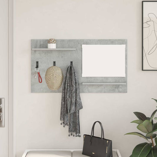 Fali Kabáthorog polcokkal Beton Szürke 90 x 10 x 50 cm Faanyag