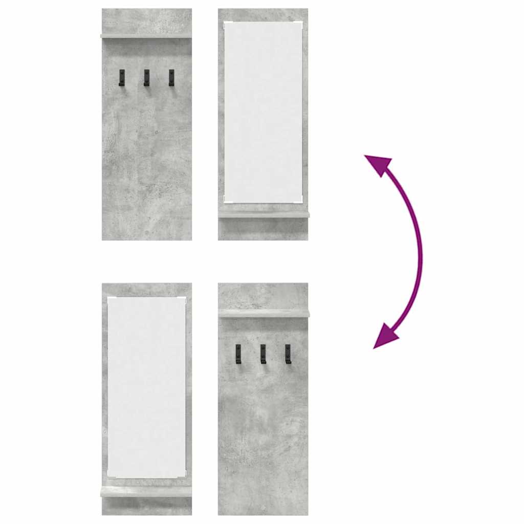 Fali Kabáthorog Falra szerelhető Beton Szürke 70 x 10 x 90 cm