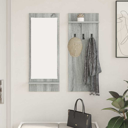 Fali Kabáthorog polcokkal Szürke Sonoma 70 x 10 x 90 cm Faanyag