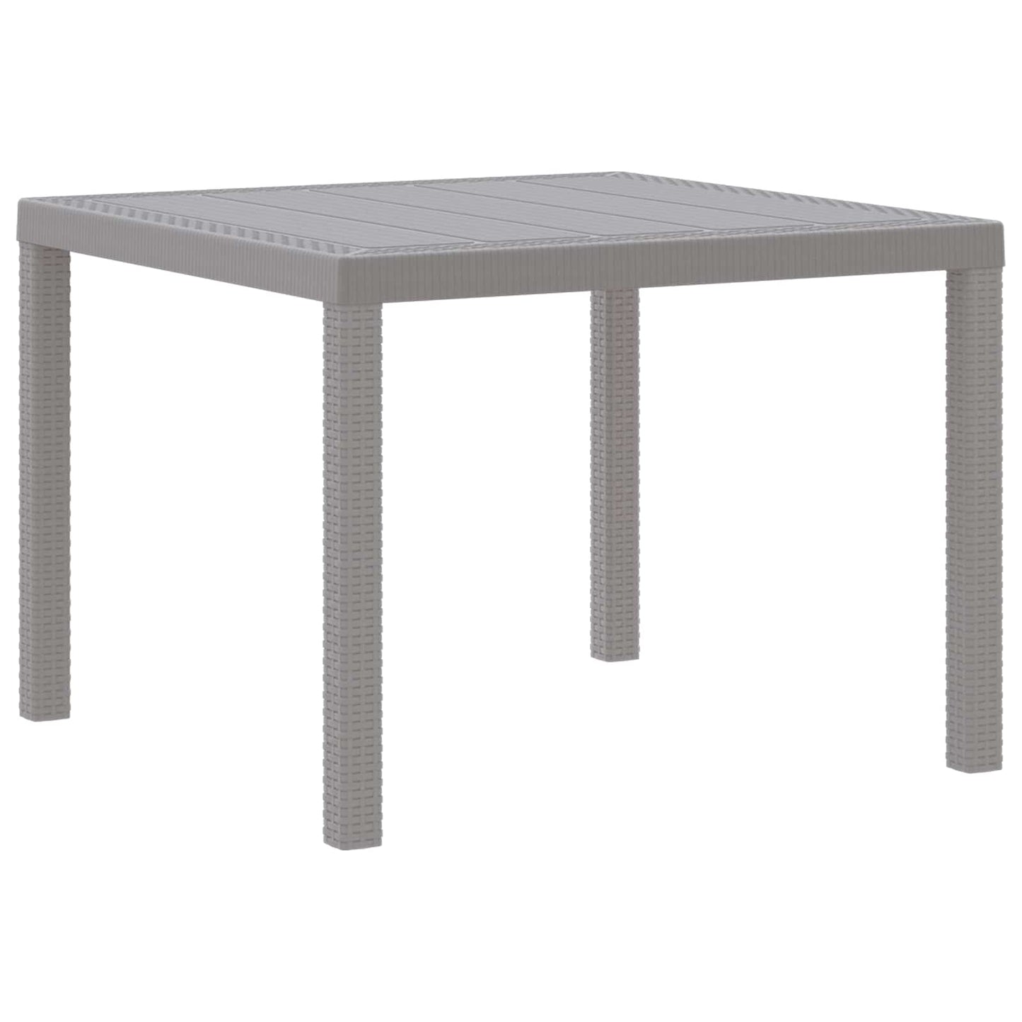 Kerti Asztal Világosszürke 100 x 100 x 73 cm polirattan