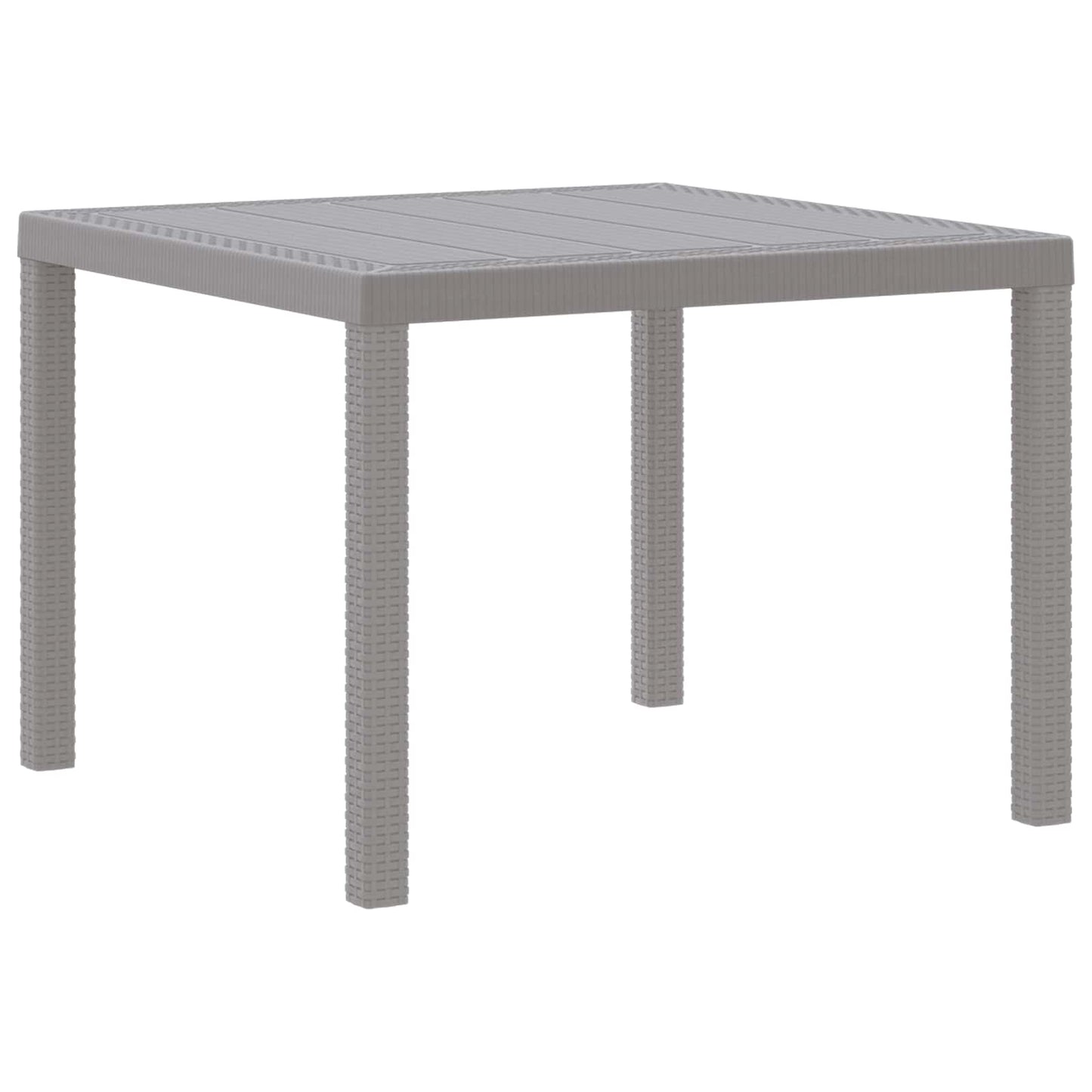 Kerti Asztal Világosszürke 100 x 100 x 73 cm polirattan