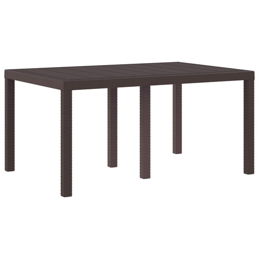 Kerti Étkezőasztal Barna 150 x 100 x 73 cm polirattan