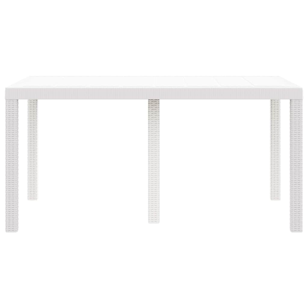 Kerti Étkezőasztal Fehér 150 x 100 x 73 cm polirattan