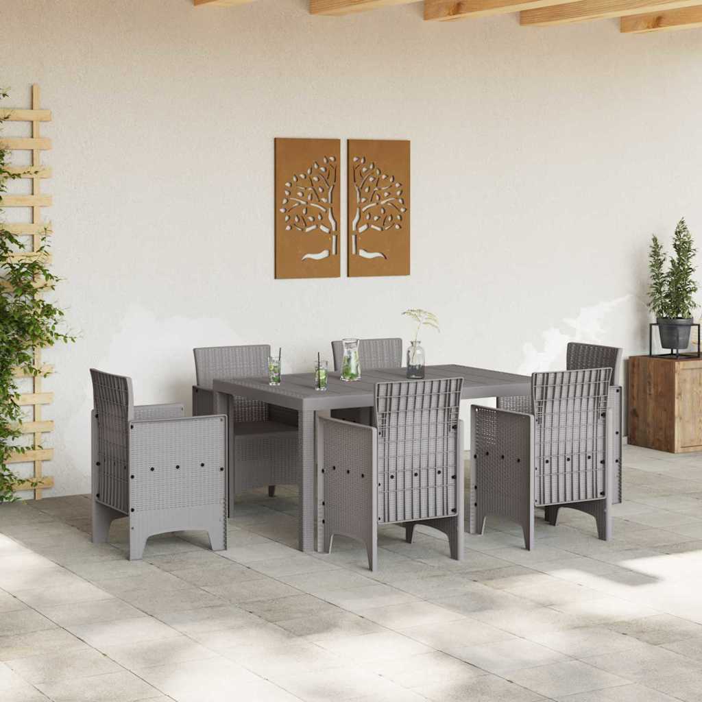 Kerti Asztal Világosszürke 150 x 100 x 73 cm polirattan