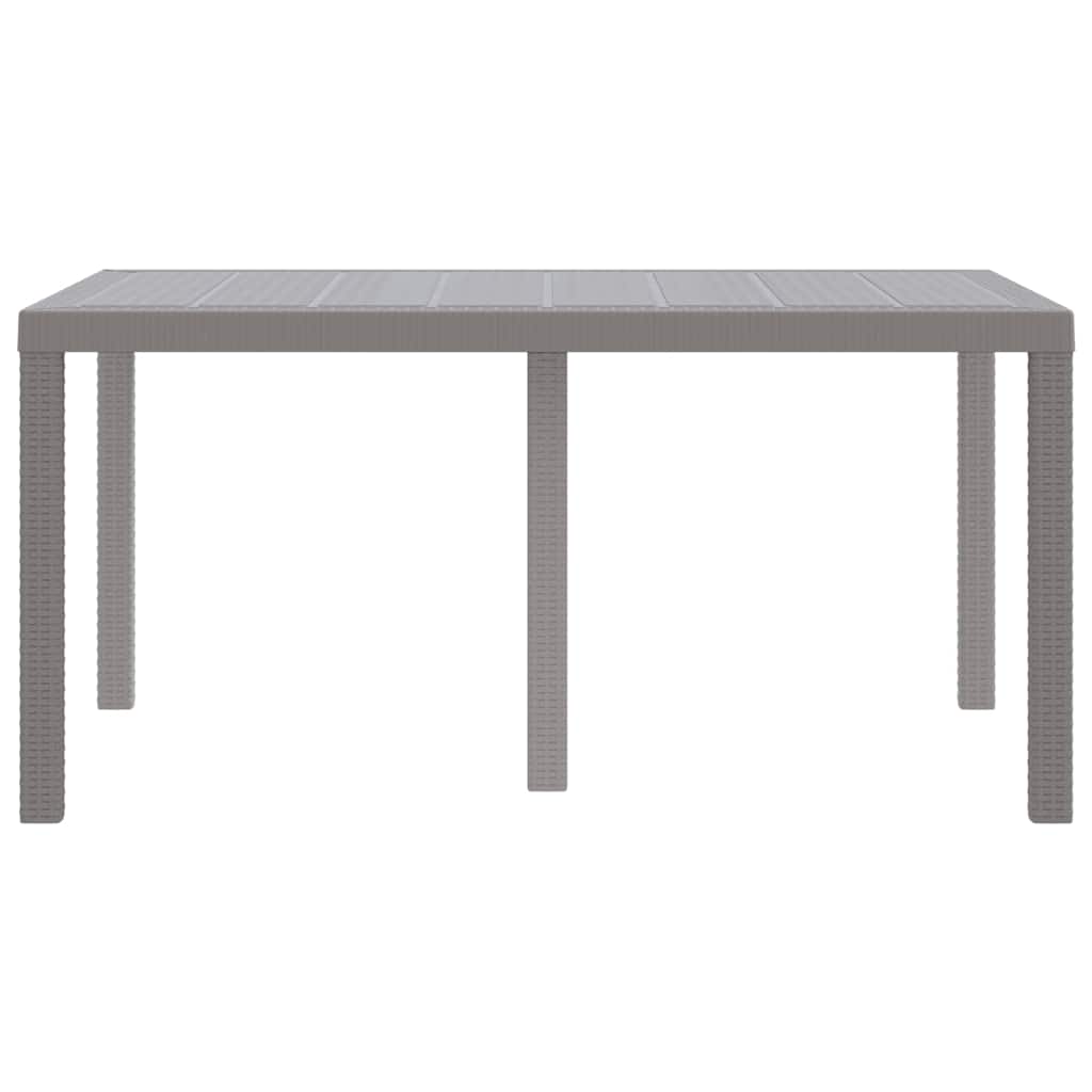 Kerti Asztal Világosszürke 150 x 100 x 73 cm polirattan