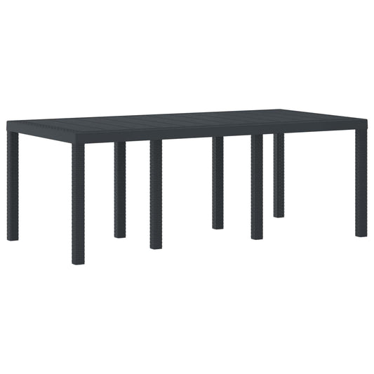 Kerti Étkezőasztal Antracit 200 x 100 x 73 cm polirattan