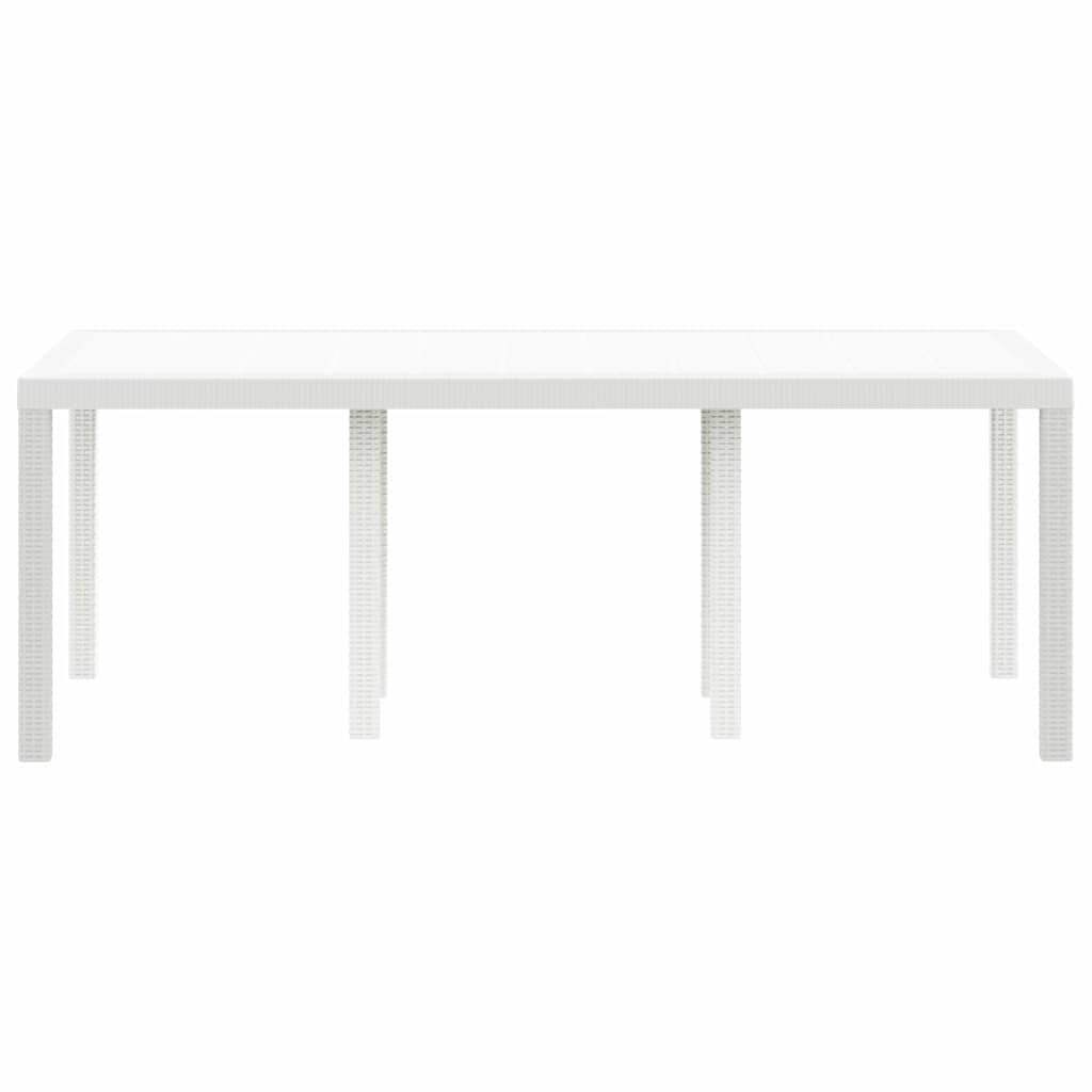 Kerti Étkezőasztal Fehér 200 x 100 x 73 cm polirattan