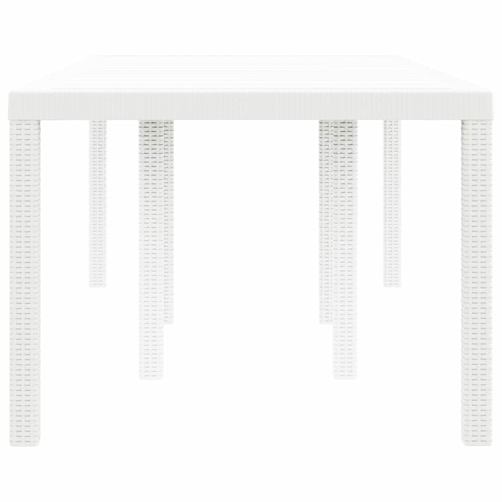 Kerti Étkezőasztal Fehér 200 x 100 x 73 cm polirattan