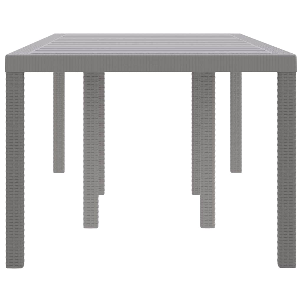 Kerti Asztal Világosszürke 200 x 100 x 73 cm polirattan