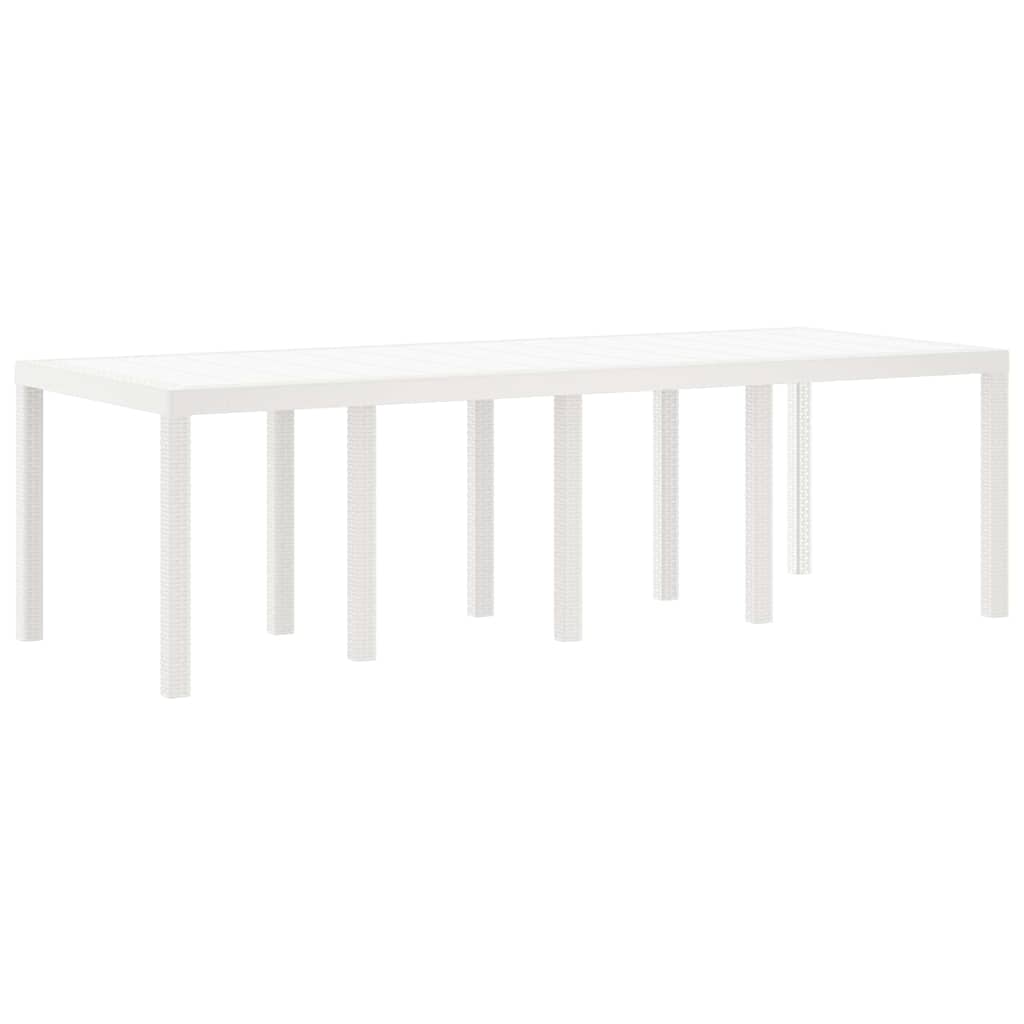 Kerti Asztal Fehér 250 x 100 x 73 cm polirattan