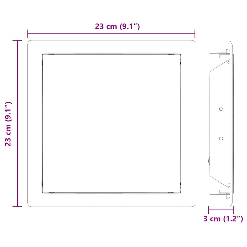 Hozzáférési panel 2 pcs Fehér 23 x 23 x 3 cm Acél