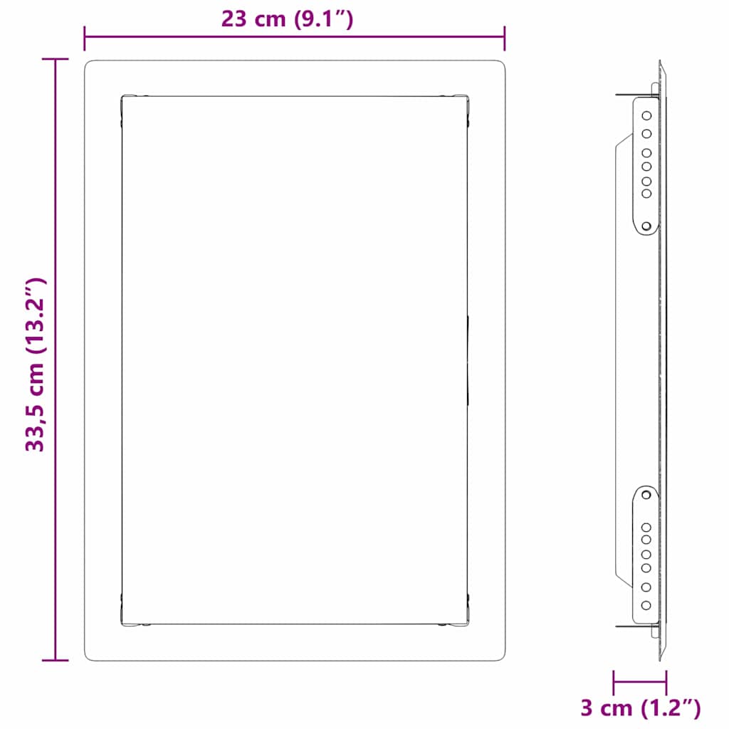 Hozzáférési panel Fehér 33,5 x 23 x 3 cm Acél