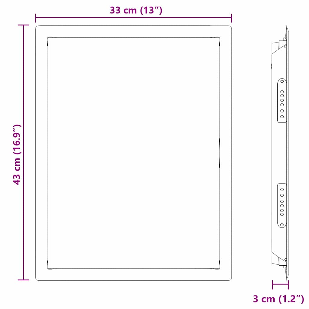 Hozzáférési panel Fehér 43 x 33 x 3 cm Acél