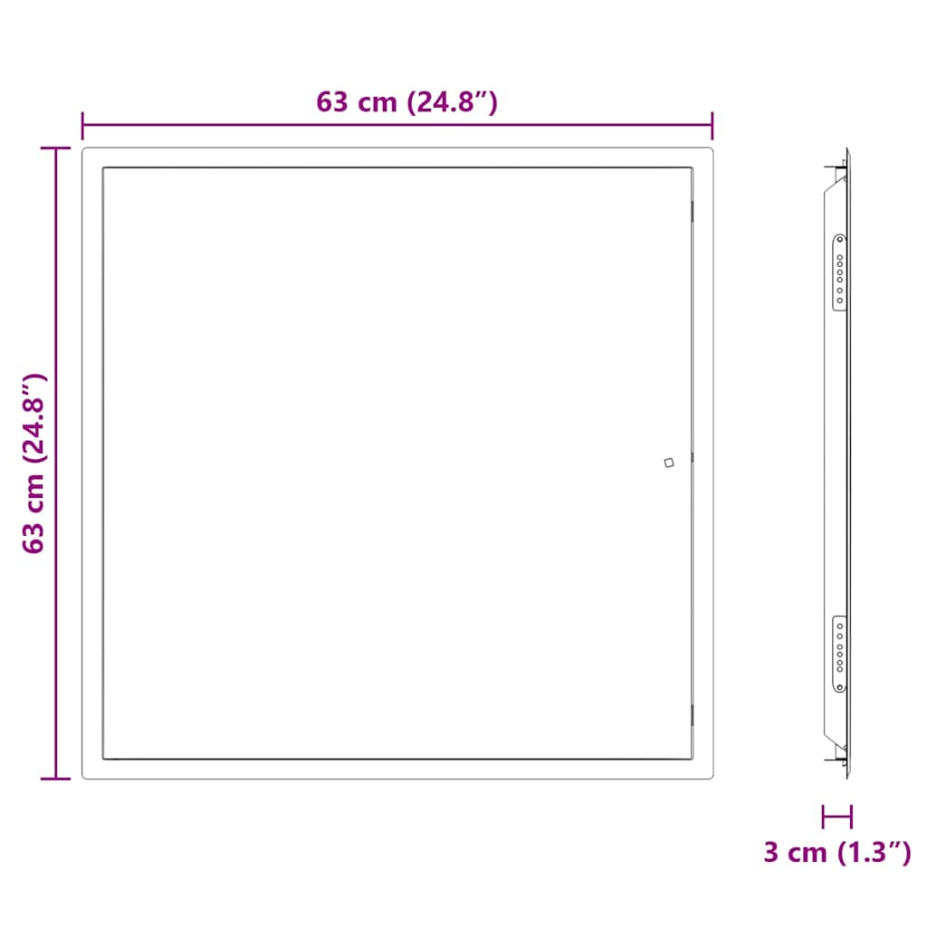 Hozzáférési panel Fehér 63 x 63 x 3 cm Acél