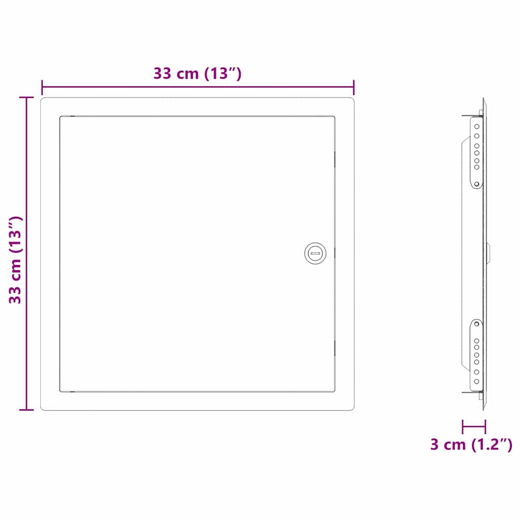 Hozzáférési panel Fehér 33 x 33 x 3 cm Acél