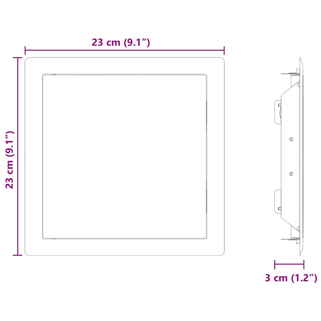Hozzáférési panel 2 pcs Fehér 23 x 23 x 3 cm Acél