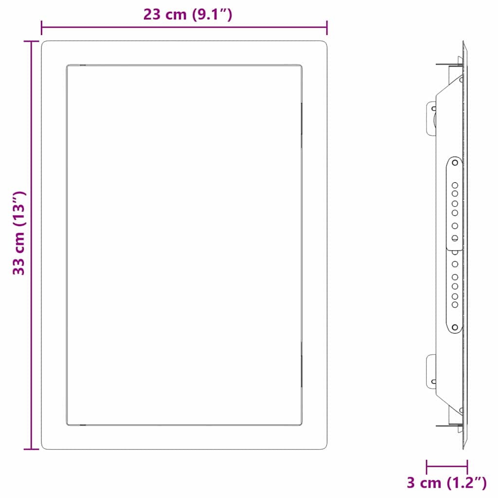 Hozzáférési panel Fehér 33 x 23 x 3 cm Acél