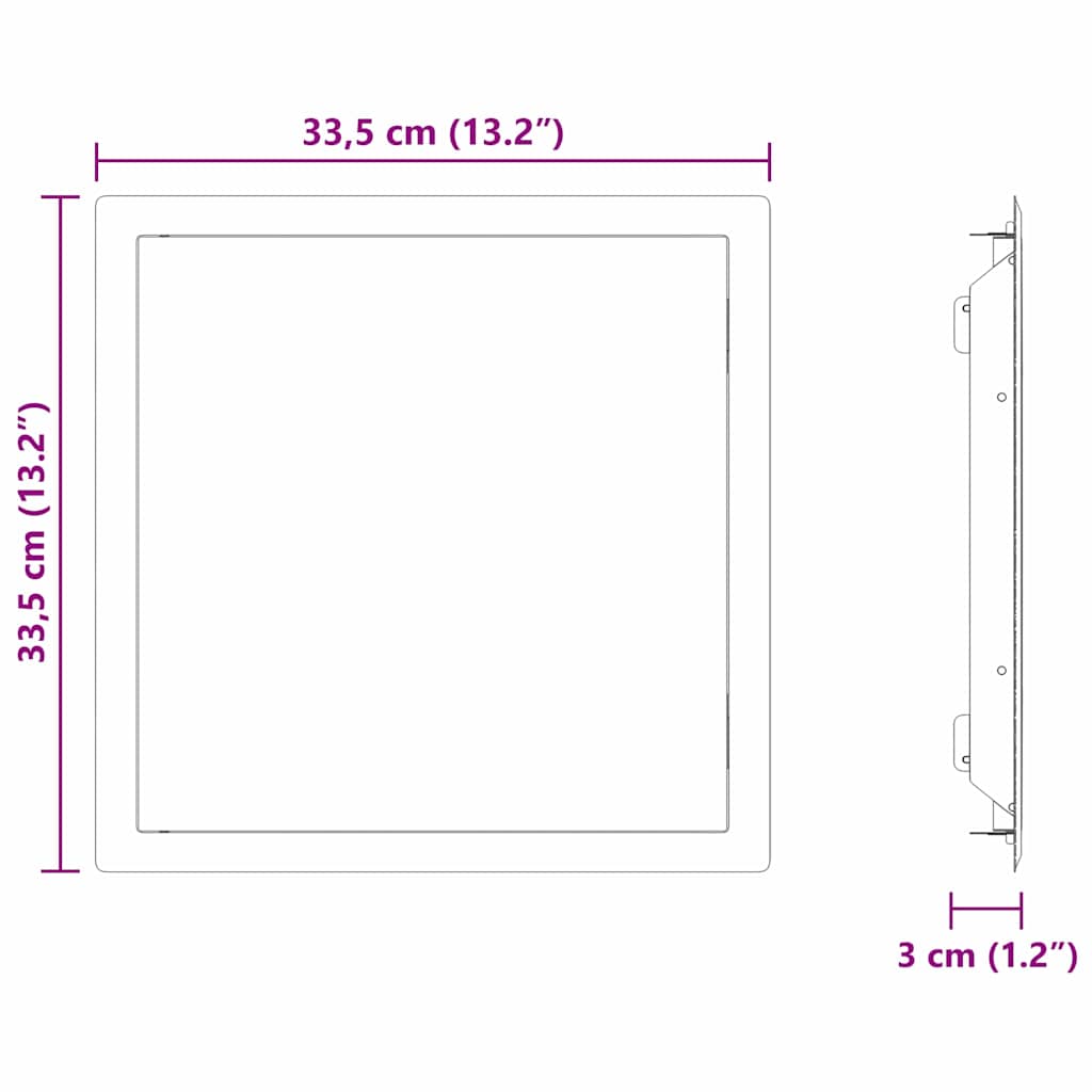 Hozzáférési panel Fehér 33,5 x 33,5 x 3 cm Acél