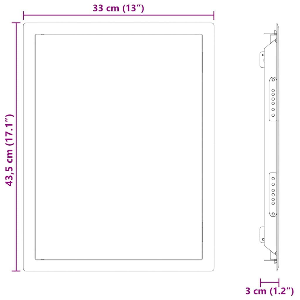 Hozzáférési panel Fehér 43,5 x 33 x 3 cm Acél