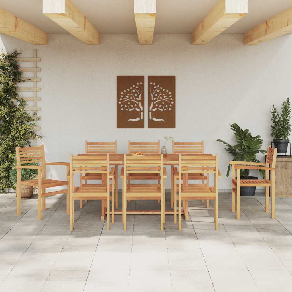 Szék 8 pcs Barna 56 x 55 x 90.5 cm Tömör Teakfa