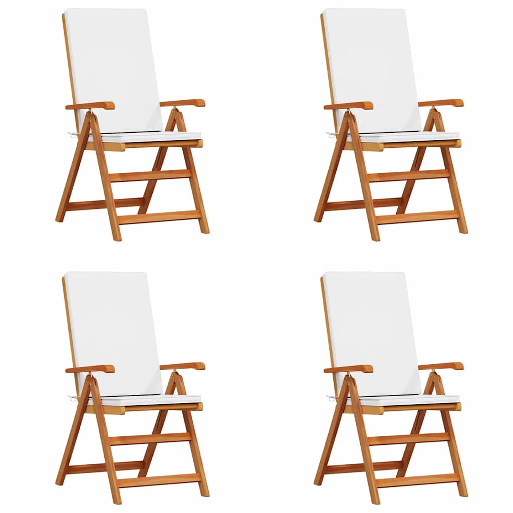 Kerti Szék 4 pcs Barna és fehér 57 x 71,5 x 104 cm Tömör Teakfa