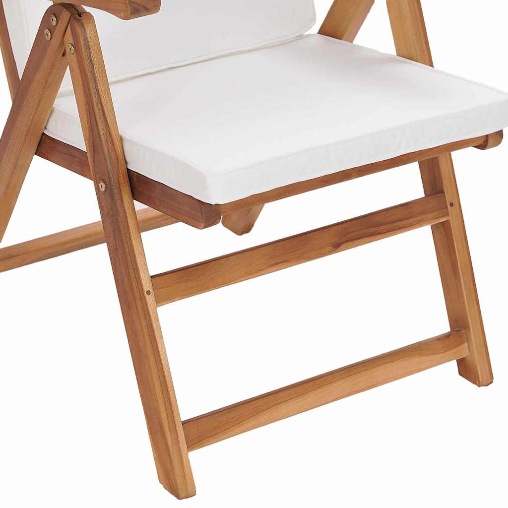 Kerti Szék 6 pcs Barna és fehér 57 x 71,5 x 104 cm Tömör Teakfa