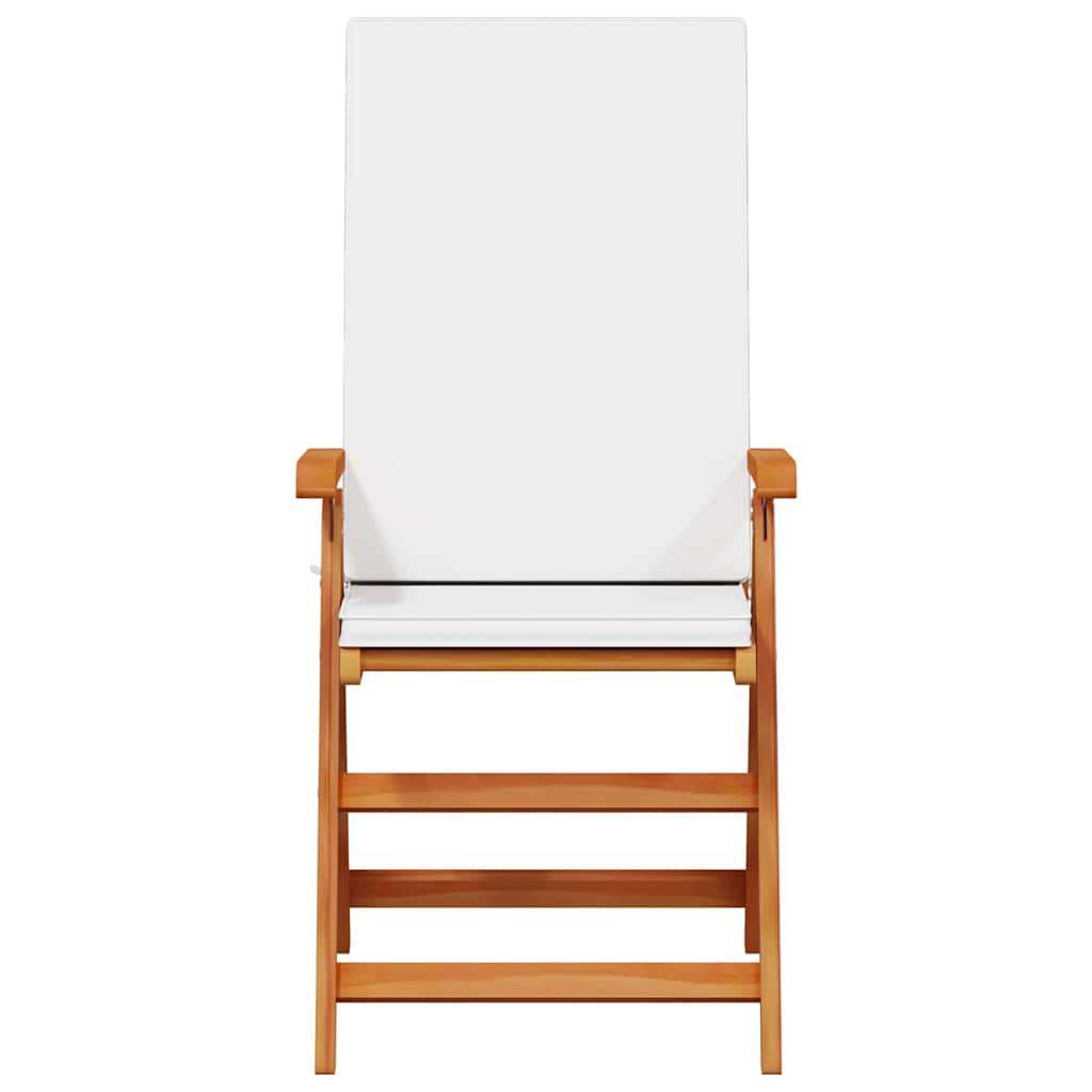 Kerti Szék 6 pcs Barna és fehér 57 x 71,5 x 104 cm Tömör Teakfa