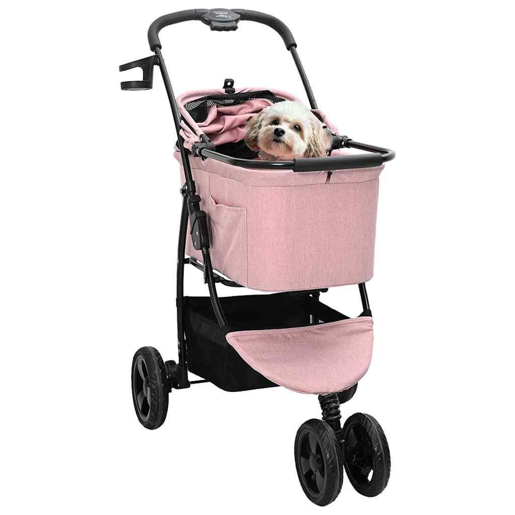 Összecsukható háziállat babakocsi Rózsaszín 78 x 54 x 101 cm